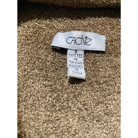 Caché sleeveless cowl neck sweater Java color with gold tones sz small - Picture 3 of 4